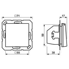 Jung A500 IP44 Toma Schuko Con Tapa Articulada - A1520NBFKLCH