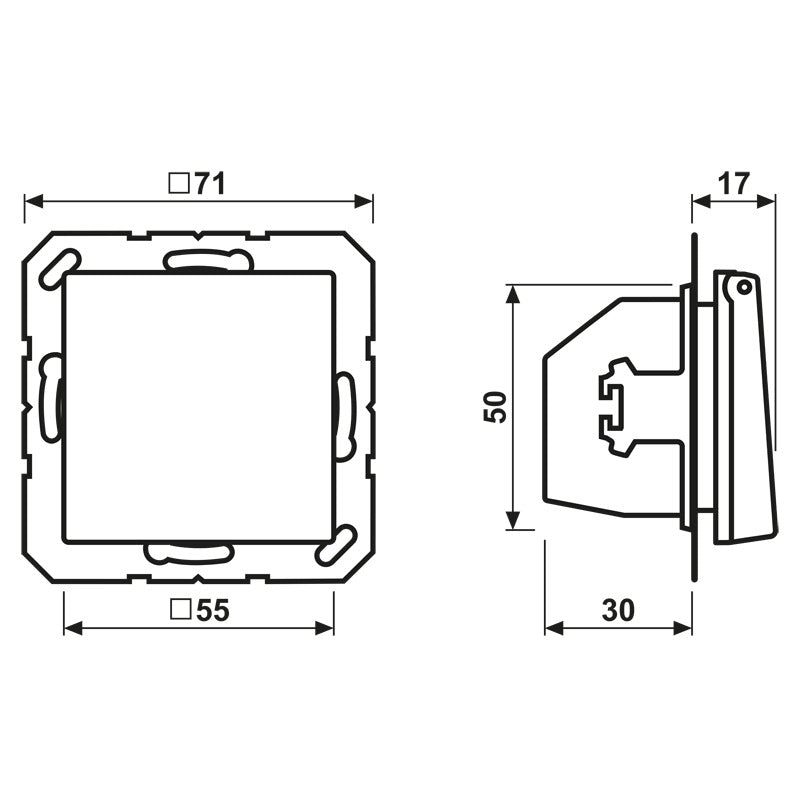 Toma De Corriente De Pared Jung A500 Con Tapa De Protección IP44 16A Negra - A1520NBFKIKLSWM