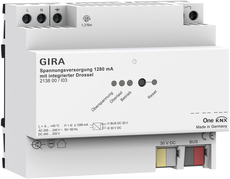 Gira Knx Fuente De Alimentación 1280Ma Con Choke Integrado - 213800