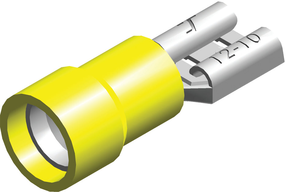 Conector De Espada Aislado De PVC 4.0-6.0mm² Amarillo - CE080301 [100 Piezas]