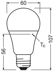 OSRAM LED Clásica A40 E27 4.9W 2700K Bombilla Esmerilada - 4058075127319 [2 Piezas]