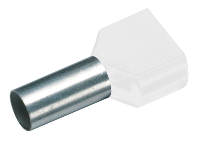 Ferrules De Doble Hilo Aisladas 2x0.75mm Blancas - 182432 [100 Piezas] [200 Piezas]