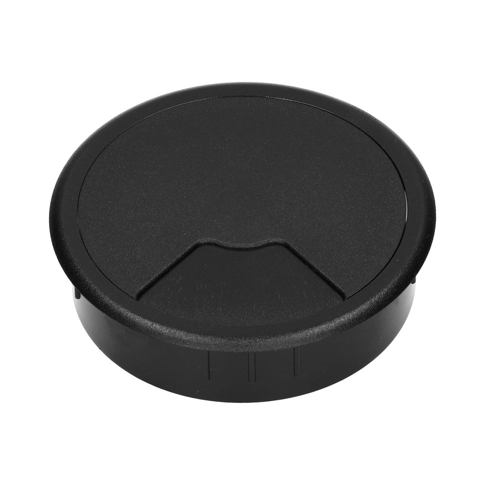 Grommet De Cable De Plástico Negro Para Escritorio 80mm - 49.80.022 [2 Piezas]