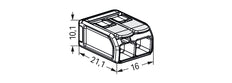 Conector De Empalme Compacto Ex E De 2 Conductores 6mm² - 221-682 [10 Piezas]
