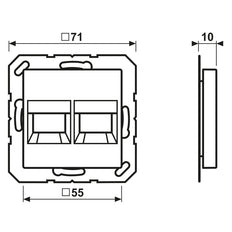 Jung AS500 Doble Toma Modular Tapa Blanca - A1569-2AT