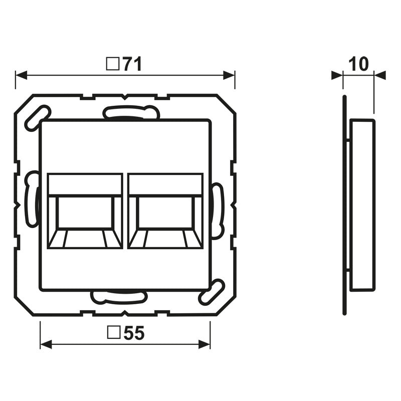 Jung AS500 Placa De Tapa Doble RJ45 Blanca - A1569-2BRWW