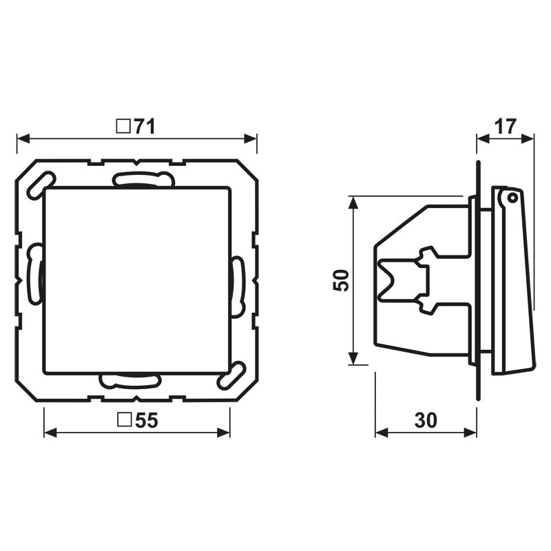 Toma De Corriente De Pared Jung A500 16A 250V IP44 Con Tapa De Seguridad - A1520BFKIKLSWM