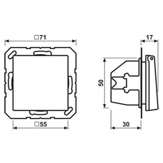 Toma De Corriente De Pared Jung A500 16A 250V IP44 Con Tapa De Seguridad - A1520BFKIKLSWM