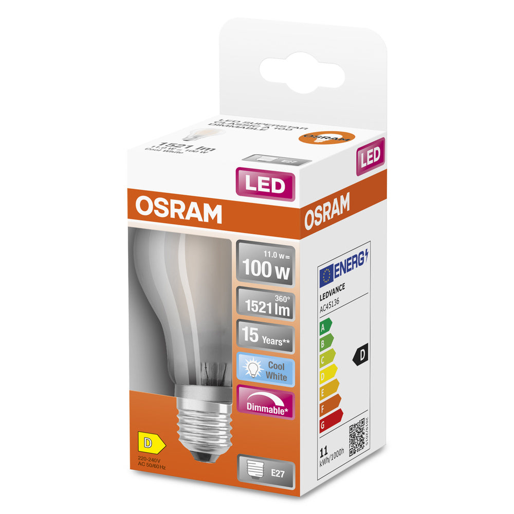 Osram Led E27 11W Regulable Bombilla Clásica 4000K - 4058075434707