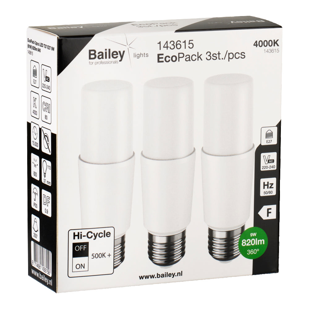 Bailey Ecopack Led T37 E27 9W 4000K - 143615 [3 Piezas]