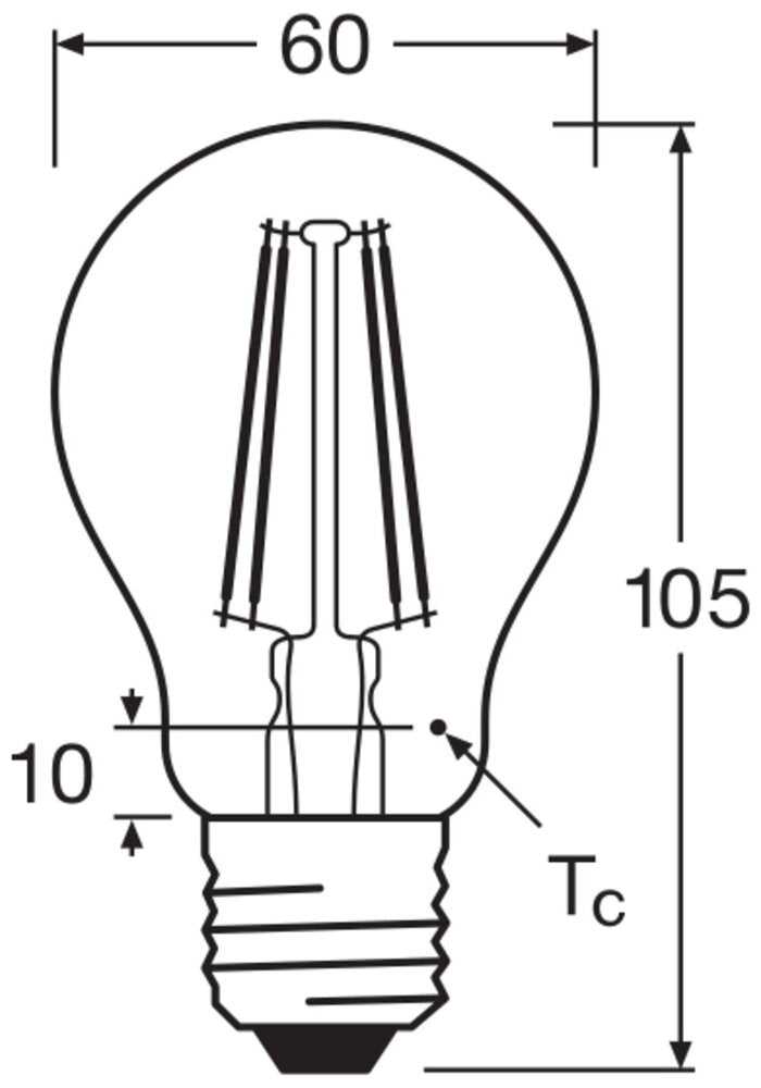 Bombilla De Filamento Clara Led Clásica A19 7.5W E27 827