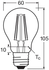 Bombilla De Filamento Clara Led Clásica A19 7.5W E27 827