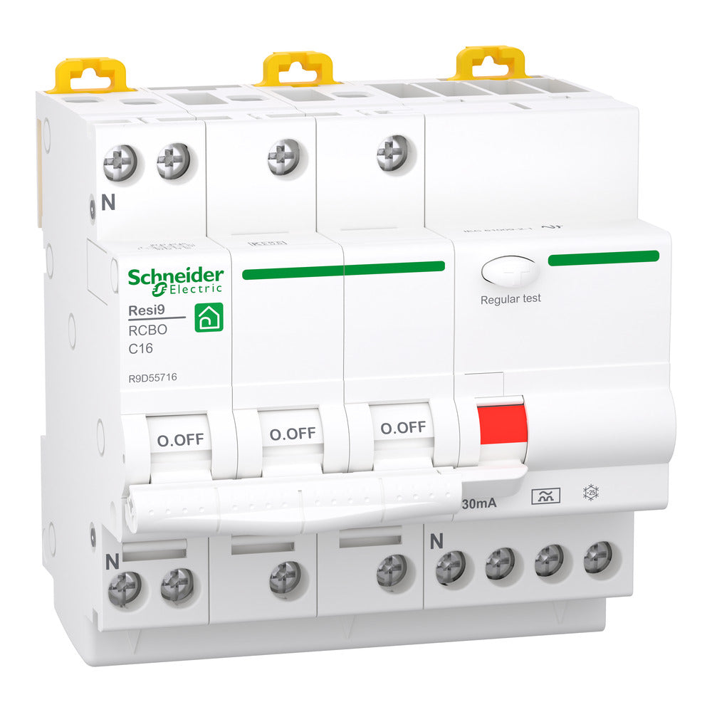 Schneider Resi9 Rcbo 3P+N 16A C-Curva 30Ma 6Ka - R9D55716