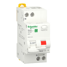 Schneider Resi9 RCBO 20A 30mA Tipo A Interruptor Diferencial - R9D01620