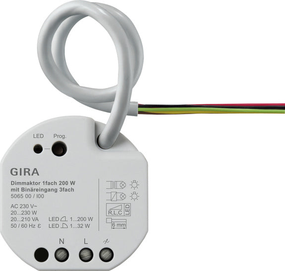 Gira One 200W Actuador De Dimming Inteligente Con 3 Entradas Binarias - 506500