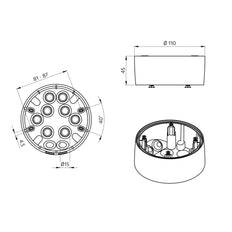 Kit Adaptador De Montaje En Superficie IP54 Para Detector PD4N Blanco - 93465