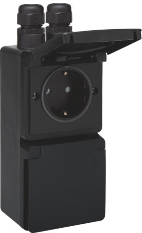 Niko Hydro IP55 Toma Doble Vertical Con Tapa De Protección - 761-37832