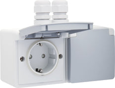Toma De Corriente Horizontal Doble A Prueba De Salpicaduras 16A 250V IP44 - 700-37836