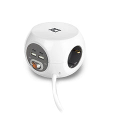 Regleta Cubica Con 3 Salidas Y 4 Puertos USB - AC2415