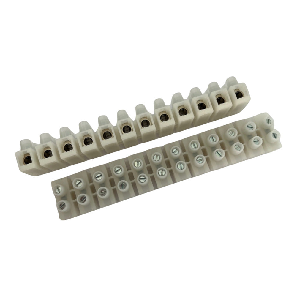 Tekox Regleta De Terminales De 12 Polos 2.5mm² Con Protector De Cable - CH PH0725P12N [2 Piezas]