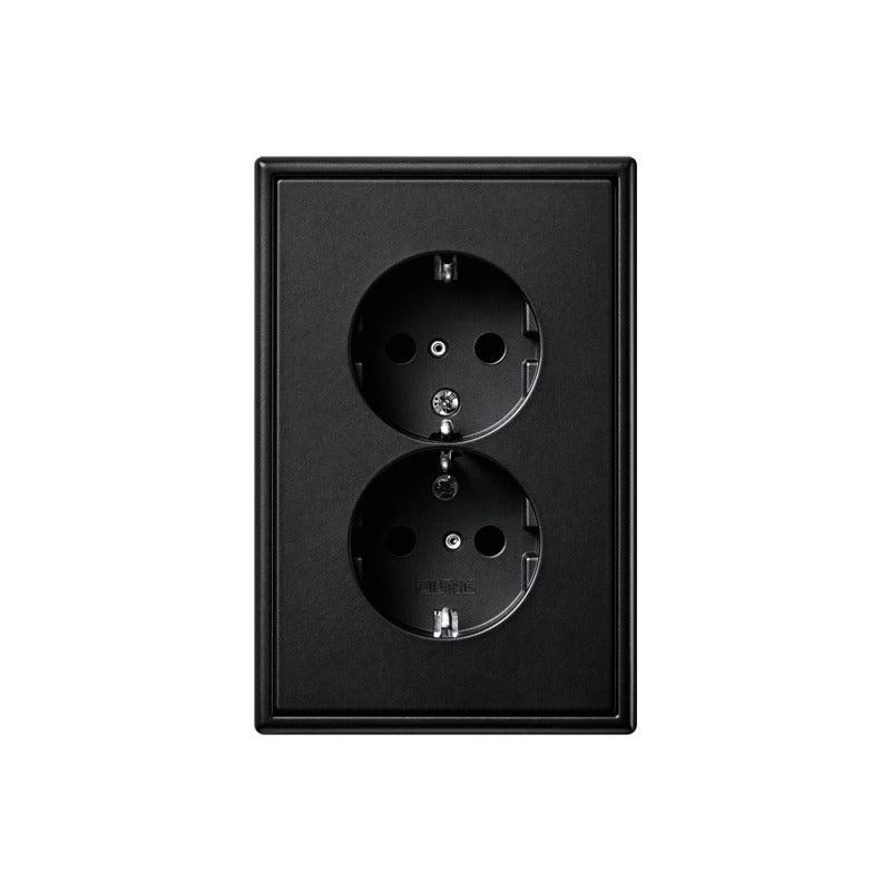 Jung LS990 Toma Doble Mate Negra - LS5015KISWM