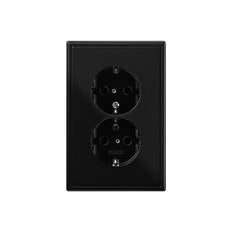 Jung LS990 Toma Doble Negra Con Contacto De Seguridad - LS5015SW