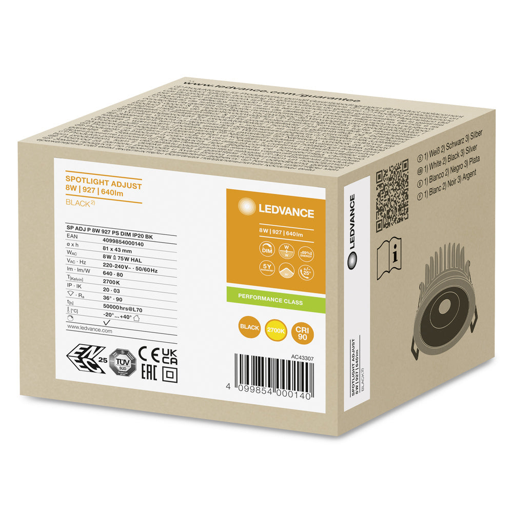 LEDVANCE Foco LED Empotrable Ajustable 8W IP20 - 4099854000140