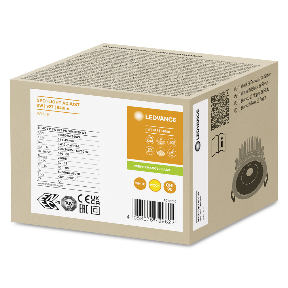 Ledvance 8W Foco Led Ajustable 927 Regulable Blanco - 4058075799622