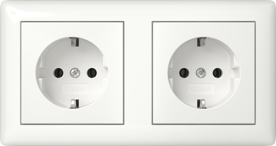 Gira Sistema 55 Toma Doble Blanca Brillante - 492503