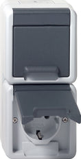 Toma Schuko Doble Gira IP44 Vertical Gris - 478030