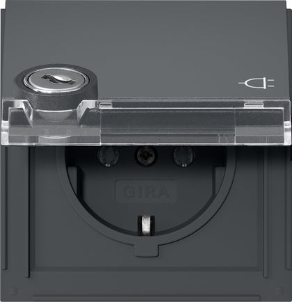 Gira TX44 Toma SCHUKO Exterior Bloqueable Con Espacio Para Etiqueta - 446767