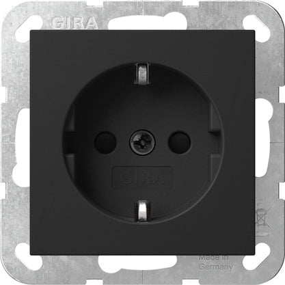 Gira Sistema 55 Toma Schuko Negro Mate Seguridad Plus - 4453005