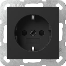 Gira Sistema 55 Toma Schuko Negro Mate Seguridad Plus - 4453005