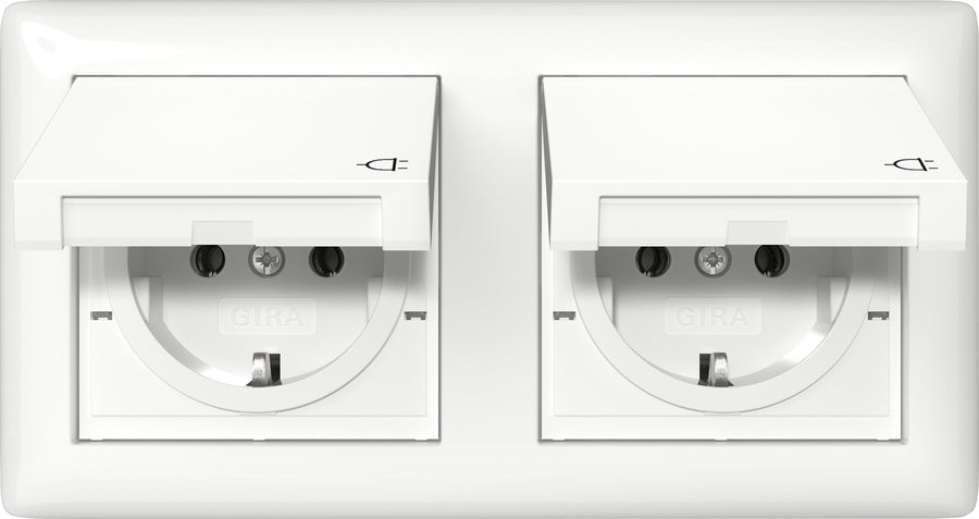 Toma Schuko Doble IP44 Con Tapa Hingida Estándar 55 - 415803