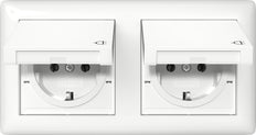 Toma Schuko Doble IP44 Con Tapa Hingida Estándar 55 - 415803