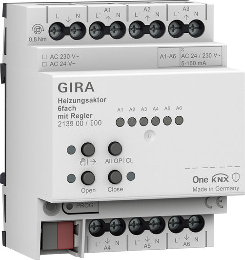 Gira One Actuador De Calefacción De 6 Canales Con Controlador - 213900