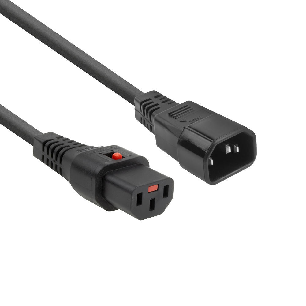 Cable De Alimentación IEC Lock C13-C14 1M Negro 10A - AK5033