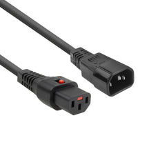 Cable De Alimentación IEC Lock C13-C14 1M Negro 10A - AK5033