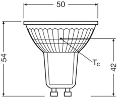 Ledvance Par16 Gu10 Spot Led 2.6W 2700K - 4099854044687 [2 Piezas]