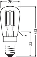 Bombilla Especial T26 Refrigerador Led 2.8W E14 Clara - 4099854066498