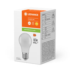 LEDVANCE Classic A19 Bombilla LED 4.9W E27 2700K Esmerilada - 4099854049460 [2 Piezas]