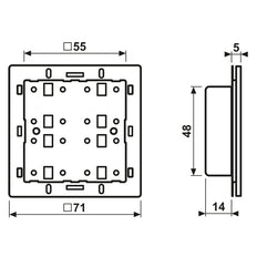 JUNG KNX 4 Canales Universal Módulo Táctil Con Sensor De Temperatura - 42941ST
