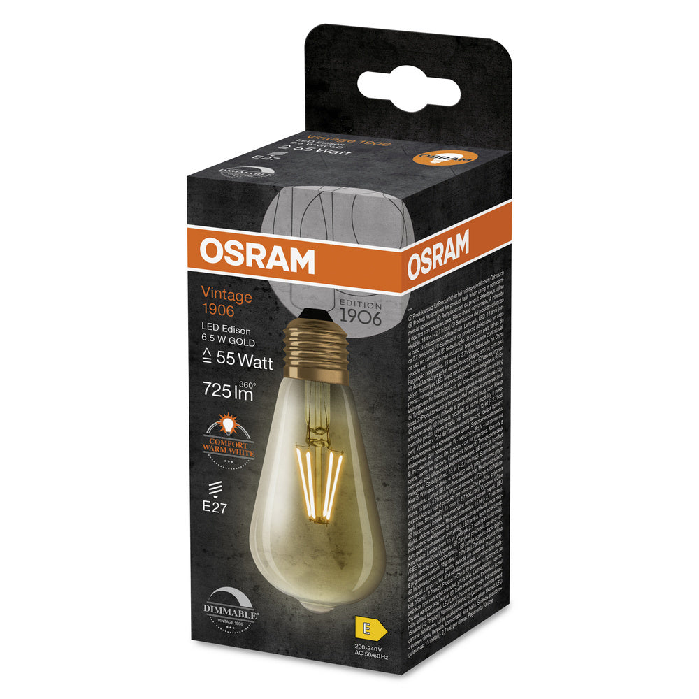 Vintage 1906 Led Edison Regulable Dorado E27 6.5W 2400K - 4099854081514