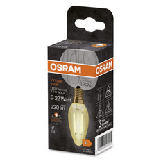 Vela Led Vintage 1906 Dorada E14 2.5W 2400K - 4099854091575 [2 Piezas]