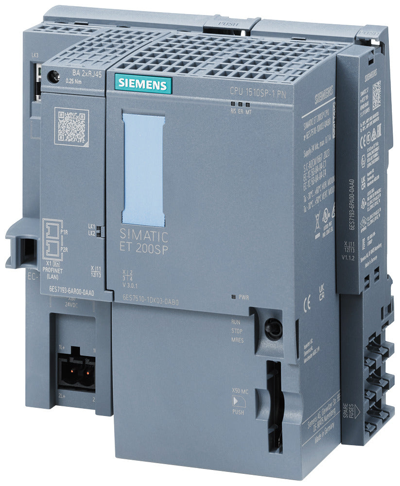 Siemens Simatic Et 200Sp Cpu 1510Sp-1 Pn Controlador - 6Es75101Dk030Ab0