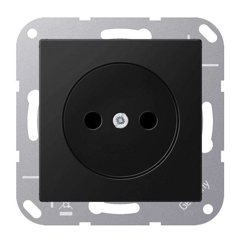 Toma De Pared Serie A Jung 16A 250V No Aterrizada Grafito Negro - A1510NSWM