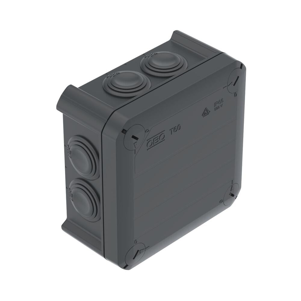 Caja De Conexiones Cuadrada 114x114x57mm Polipropileno Negro - 2007466