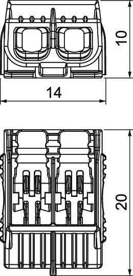 Conector De Cable Flexible Rígido De Palanca Universal OBO 2 - 2054422 [100 Piezas]