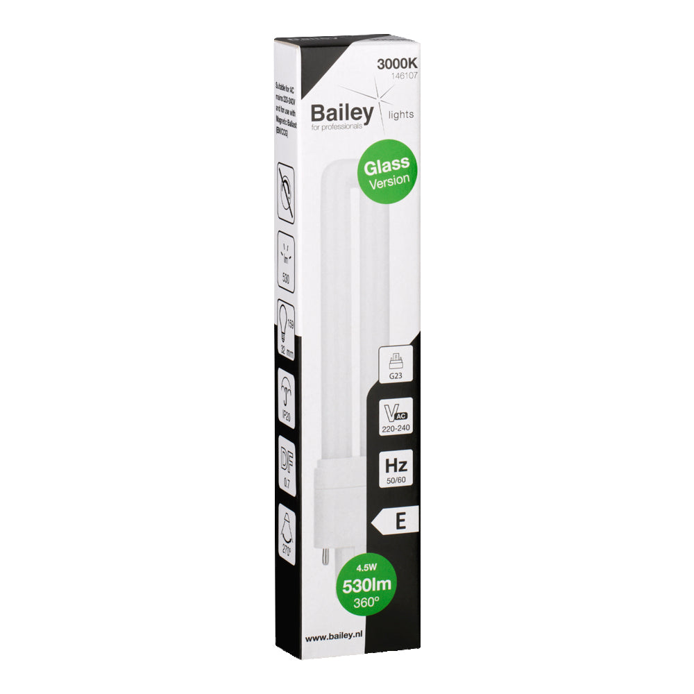 Bailey Led Pl Vidrio G23 4.5W 530lm Blanco Cálido Lámpara - 146107
