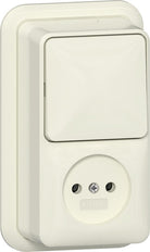 Gira Montaje En Superficie Combo De Enchufe De 2 Polos Crema Blanco - 447610